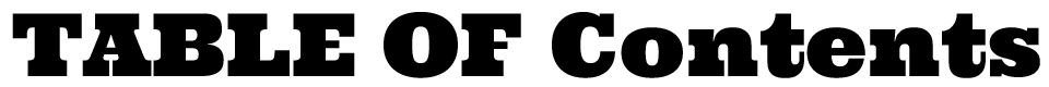 TABLE OF Contents